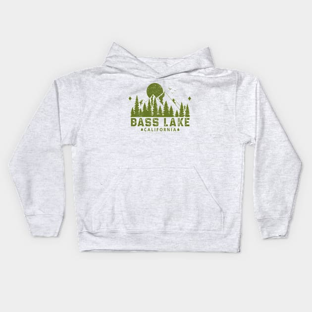 Bass Lake California Mountain View Kids Hoodie by HomeSpirit